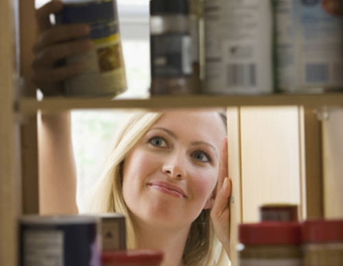 food stored in kitchen