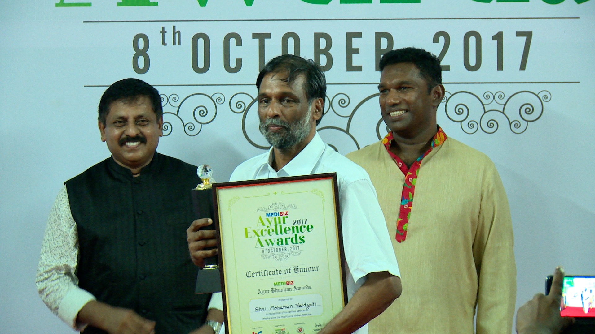 Medibiz Ayur Excellence Award - Ayur Bhushan - Mohanan Vaidyar